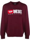 Diesel S-crew-division Cotton-jersey Sweatshirt In Red