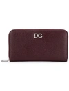 Dolce & Gabbana Continental Crystal Logo Wallet In Red