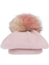 Miu Miu Pom Detail Hat In White