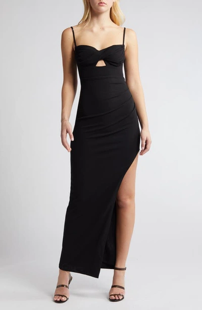 Lulus Twist Body-con Cocktail Dress In Black
