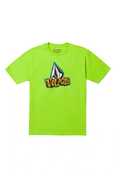 Volcom Kids' Big Boys Sticker Stamp Graphic Cotton T-shirt In Elg