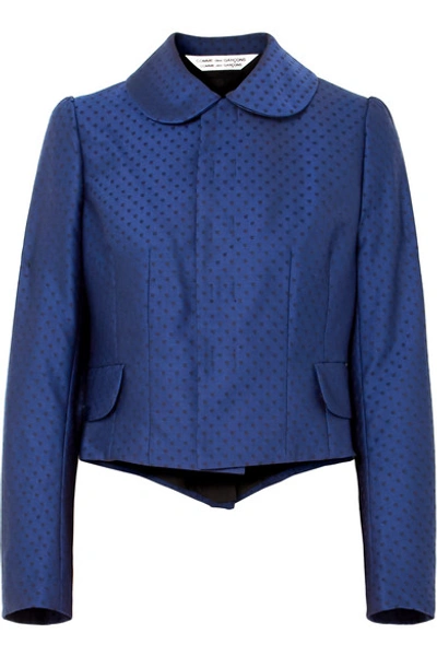 Comme Des Garçons Comme Des Garçons Polka-dot Wool-jacquard Jacket In Navy