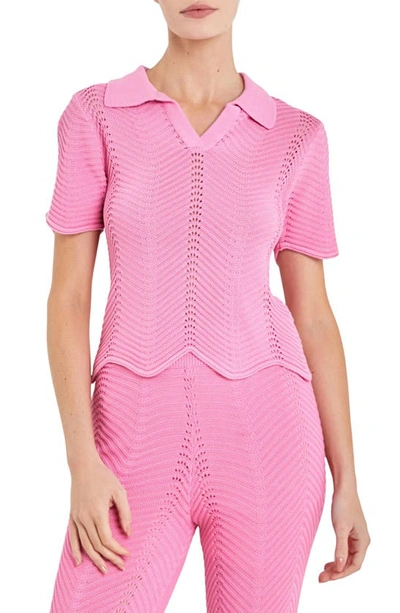 English Factory Scallop Detail Sweater In Pink