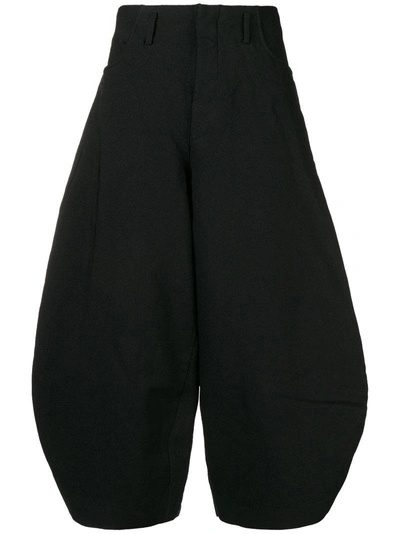 Comme Des Garçons Homme Deux Comme Des Garçons Homme Plus Balloon Leg Cropped Trousers - Black