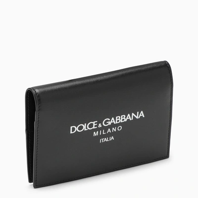Dolce & Gabbana Dolce&gabbana Black Calfskin Passport Holder With Logo