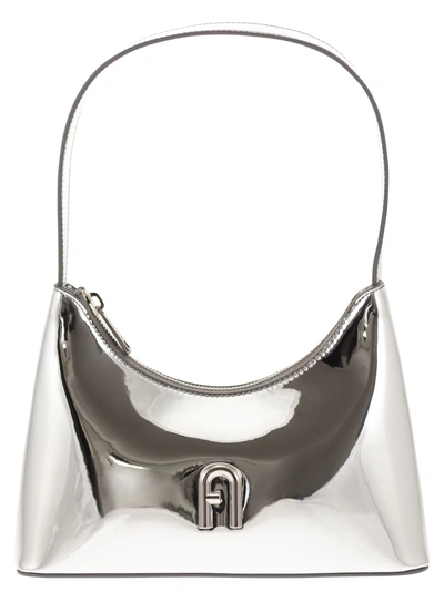 Furla Diamante Mini Shoulder Bag In Silver