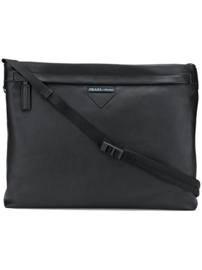 Prada Zip-top Square Shoulder Bag - Black