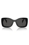 Prada 56mm Oval Sunglasses In Black