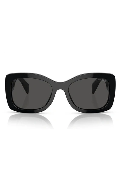Prada 56mm Oval Sunglasses In Black