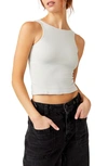 Free People Clean Lines Crop Tank In White