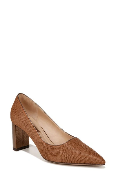 Franco Sarto Giovanna Pointed Toe Pump In Cognac Brown Raffia