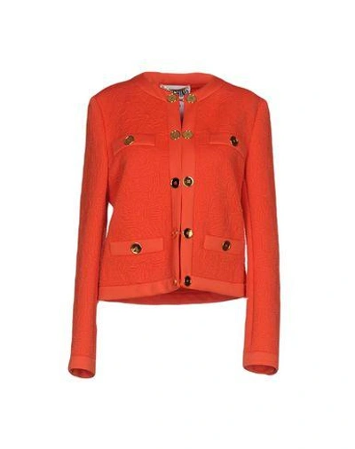 Moschino Suit Jackets In Orange