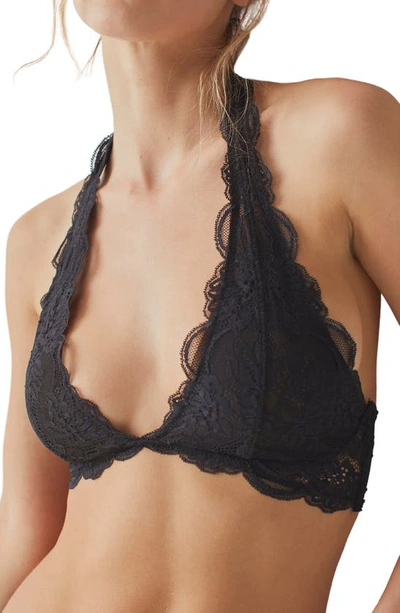 Free People Last Dance Lace Halter Bra In Black