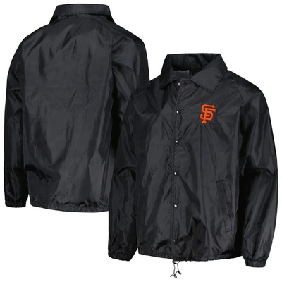Dunbrooke Men's  Black San Francisco Giants Coach's Raglan Full-snap Windbreaker Jacket