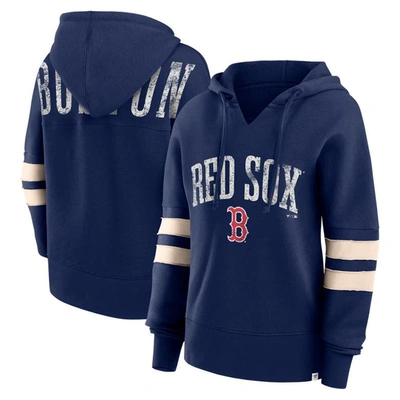 Fanatics Branded Navy Boston Red Sox Bold Move Notch Neck Pullover Hoodie