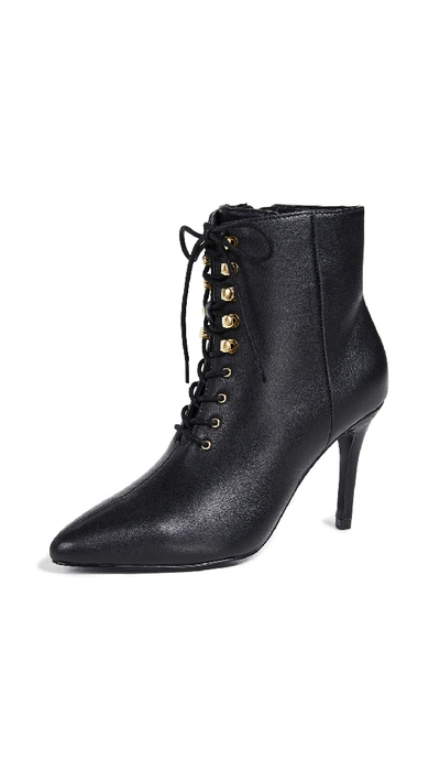 Jaggar Interval Lace Up Booties In Black