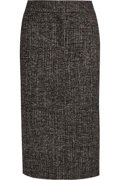 Tom Ford Zip-embellished Wool-blend Tweed Pencil Skirt In Deepchocolate ...