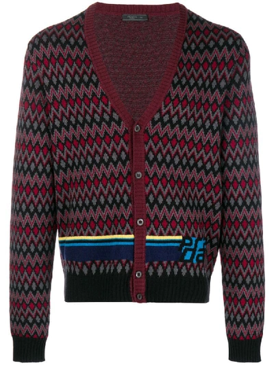 Prada Intarsia Wool And Cashmere-blend Cardigan In Multi