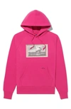 Noah X The Cure 'pirate Ships' Cotton Fleece Graphic Hoodie In Pink