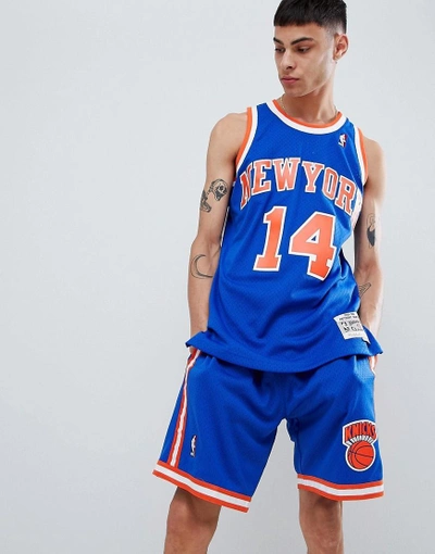 Mitchell & Ness Nba New York Knicks Swingman Tank - Blue