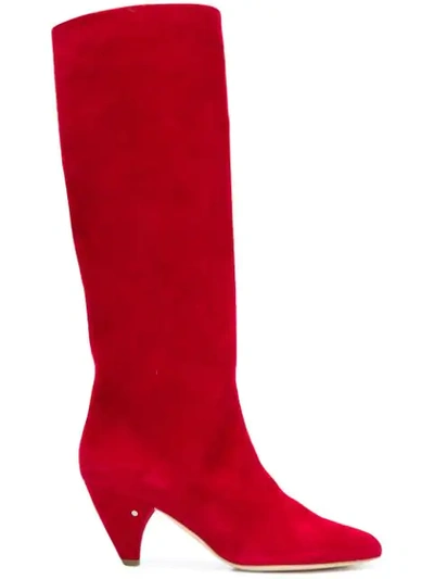 Laurence Dacade Salome Kid Suede Knee-high Boots In Red