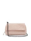 Bottega Veneta - Intrecciato Leather Messenger Bag - Womens - Light Pink