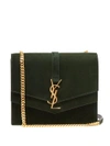 Saint Laurent - Sulpice Medium Suede Cross Body Bag - Womens - Dark Green