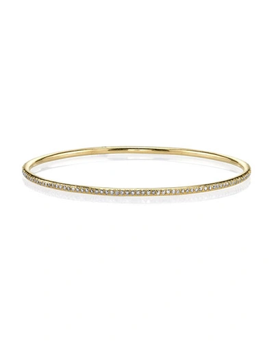 Sheryl Lowe 14k Gold Thin Diamond Pave Bangle Bracelet