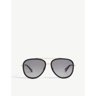 Gucci Gg0062s Pilot-frame Sunglasses In Gold