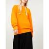 Loewe Distressed Logo-embroidered Cotton Hoody In Orange
