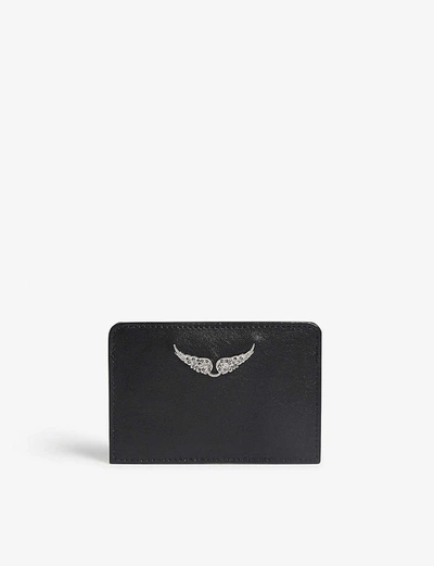Zadig & Voltaire Kartenetui Pass Aus Schwarzem Leder In Black