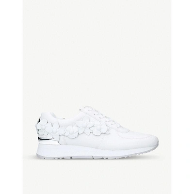 Michael Michael Kors Allie Appliqué Leather Trainers In White