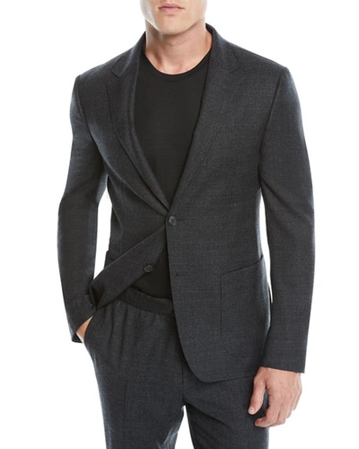 Z Zegna Men's Micro-check Two-piece Wash/go Suit In Gray Pattern