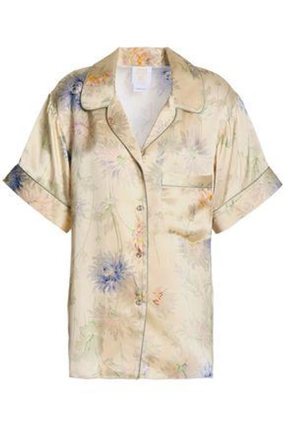 Anna Sui Woman Floral-print Silk-satin Shirt Ivory