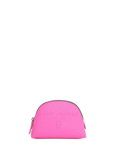 Marc Jacobs Logo-embossed Saffiano-leather Small Cosmetic Case In Rosa