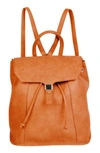 Urban Originals Foxy Vegan Leather Flap Backpack - Brown In Tan