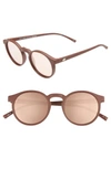 Le Specs Teen Spirit Deaux 50mm Round Sunglasses - Matte Shiraz