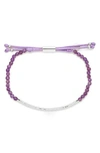 Gorjana Power Gemstone Beaded Bracelet In Amethyst / Silver