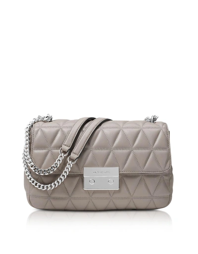 Michael Kors Sloan Large Quilted-leather Shoulder Bag In Pearl