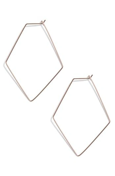 Argento Vivo Rhombus Hoop Earrings In Rose Gold
