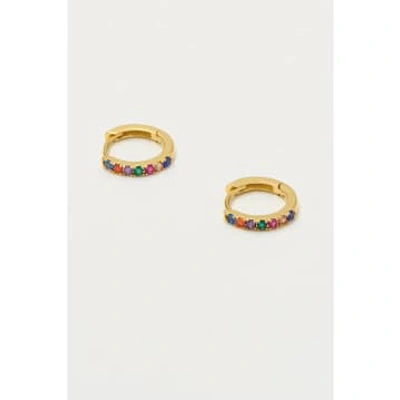 Estella Bartlett Multicolor Crystal Pavé Huggie Hoop Earrings In Gold