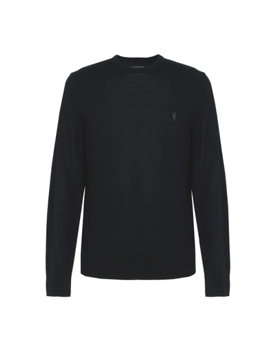 Allsaints Mode Slim Fit Merino Wool Sweater In Dark Blue
