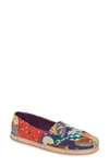 Toms Alpargata Espadrille Slip-on In Red Ditzy Floral/ Mosiac Linen