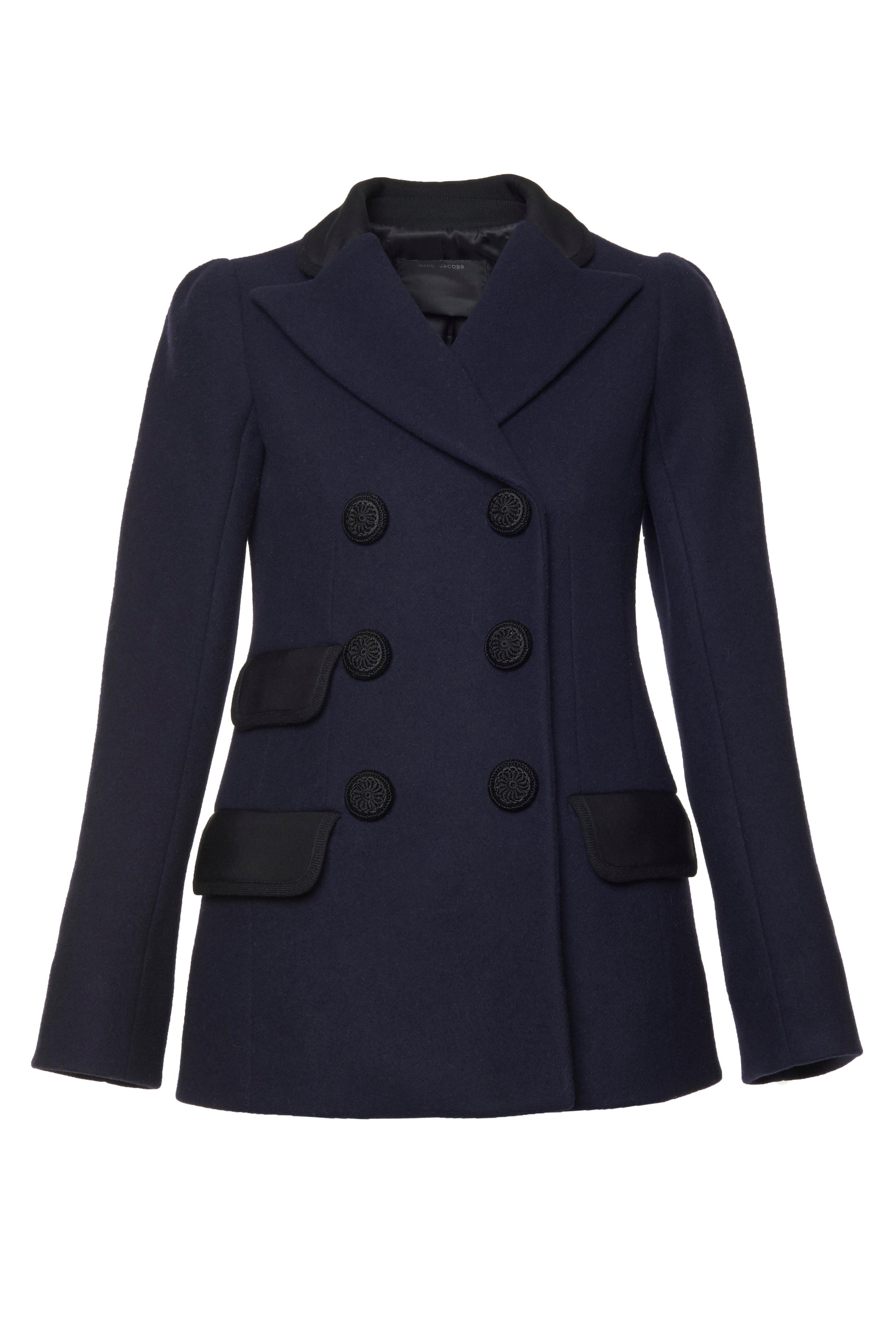 Marc Jacobs Felted Wool Mini Peacoat In Navy | ModeSens