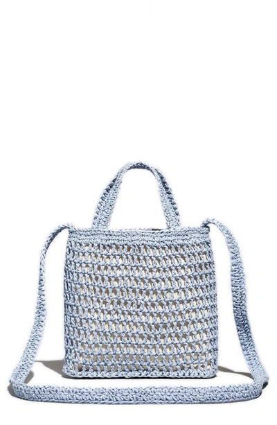 Madewell The Small Transport Straw Crossbody In Distant Peri