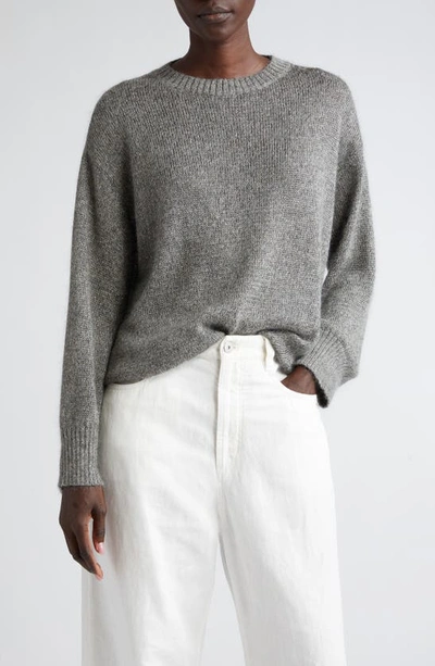 Brunello Cucinelli Metallic Crewneck Sweater In Grey/ Dark Grey