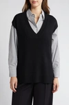 Nordstrom Oversize Sweater Vest In Black