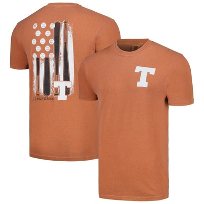 Image One Texas Orange Texas Longhorns Baseball Flag Comfort Colors T-shirt In Burnt Oran