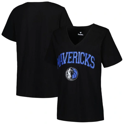 Profile Black Dallas Mavericks Plus Size Arch Over Logo V-neck T-shirt