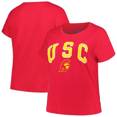 Profile Cardinal Usc Trojans Plus Size Arch Over Logo Scoop Neck T-shirt